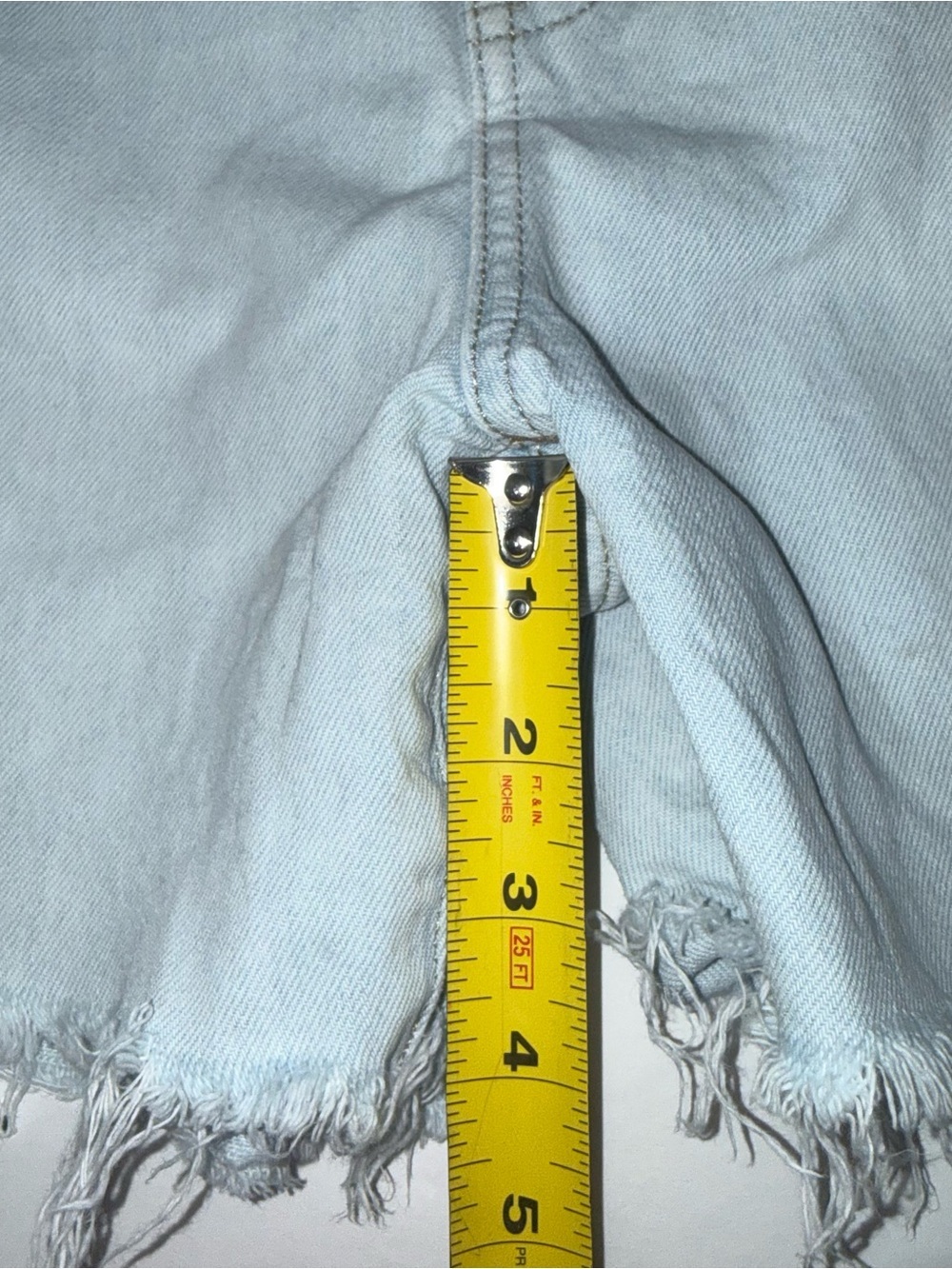 MADEWELL Jean Shorts Women 28 The 90s Mid-Length Denim Raw Hem NQ236 - Picture 6 of 6